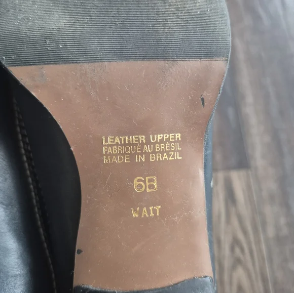 Elegant Blue Black Square Toe Block Heel 6B - Picture 11 of 11